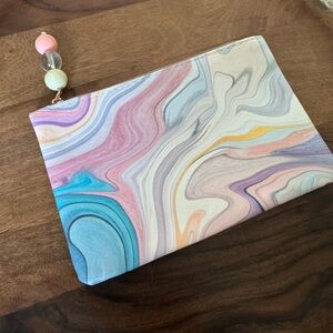 Ipsy pastel swirl glam bag makeup cosmetic pouch